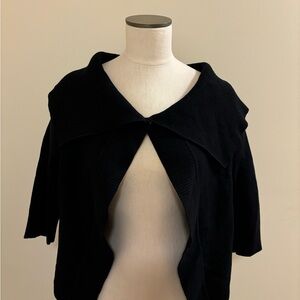Adrienne Vittadini Black Shrug with Draped Collar